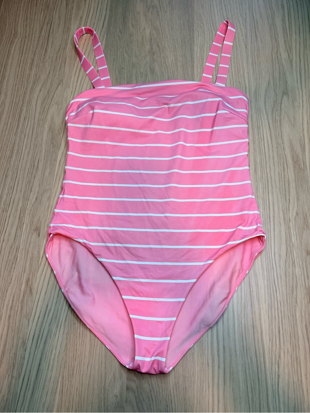 VINEYARD VINES One Piece Striped Pink White Square Neck Swimsuit Size Medium - Picture 7 of 11